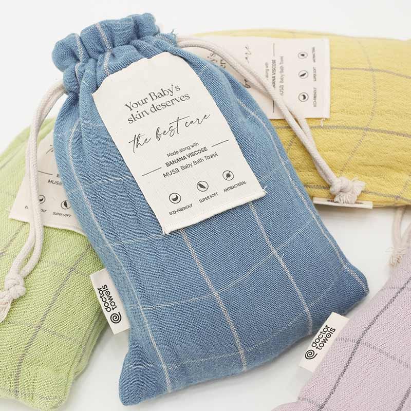 Musa Double Cloth Hooded Baby Towel | Multiple Colors Mirage Blue