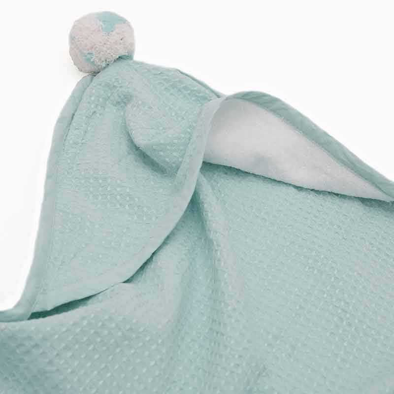 Bambusa Waffle Hooded Baby Towel | Multiple Colors Blue Ice