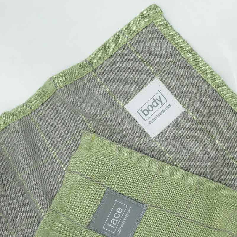 Musa Double Cloth Bath Towel | Multiple Colors Candy Green / Oslo Grey