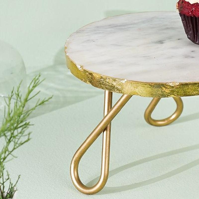 Wooden and Marble Cake Stand