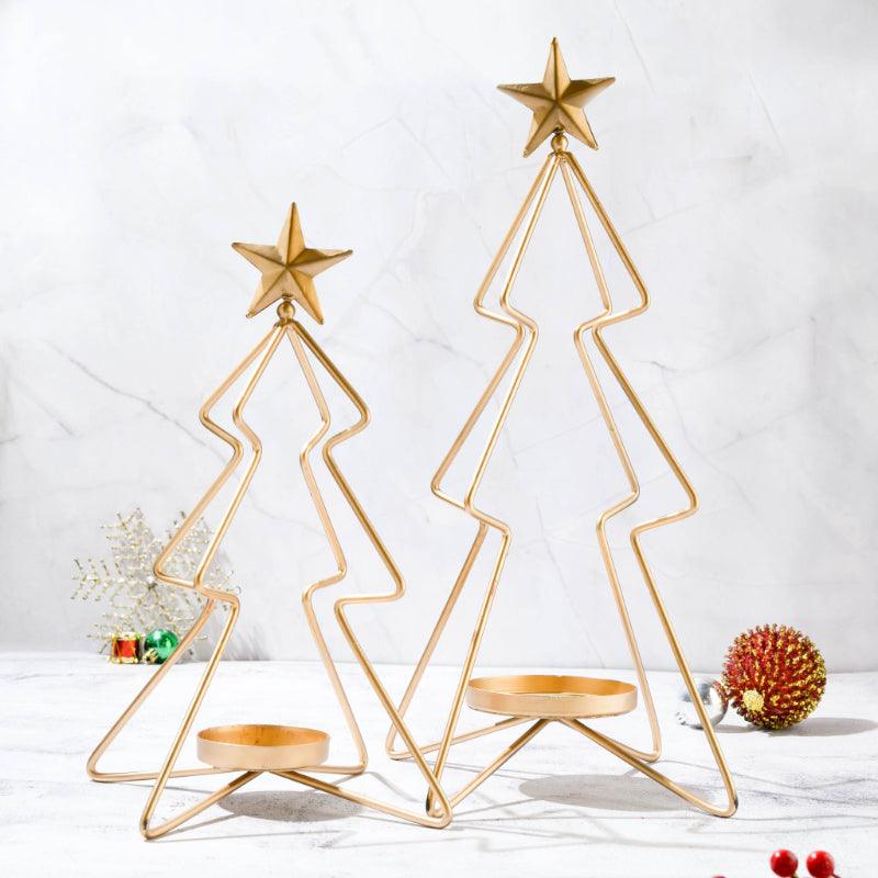 Rad Living Candle Stands dusaan Doosan dushan Dusan Dosan home & living Christmas Tree Candle Stands   Set of 2