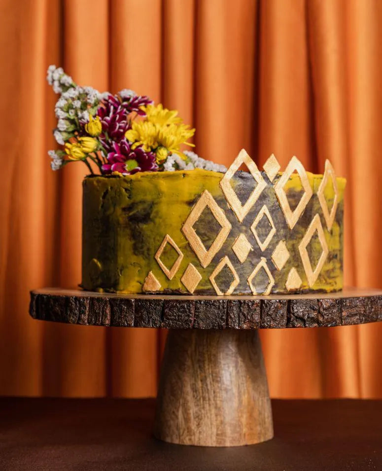 Bark Finish Cake Stand