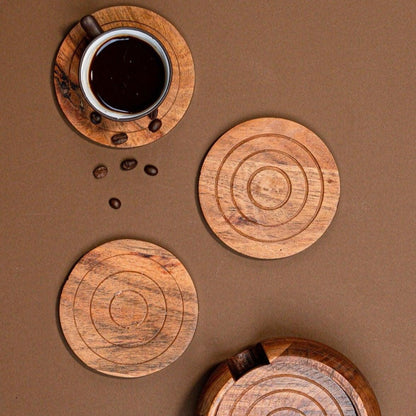 Wooden Concentric Coaster | Set of 6