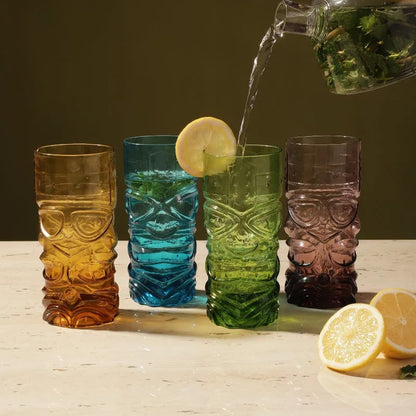 Glass Assorted Tall Tiki Glasses | Set Of 2 Default Title