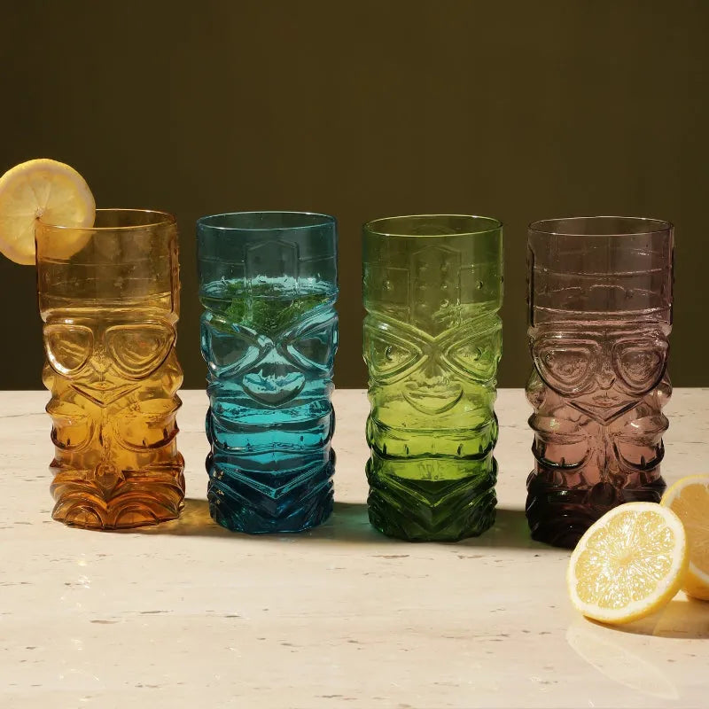 Glass Assorted Tall Tiki Glasses | Set Of 2 Default Title