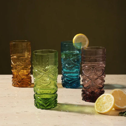 Glass Assorted Tall Tiki Glasses | Set Of 2 Default Title