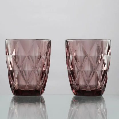 Glass Tinted Drinking Glasses | Set Of 2 | Multiple Colors Plum