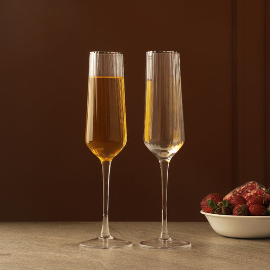 Ribbed Champagne Glasses  | Set of 2 Default Title