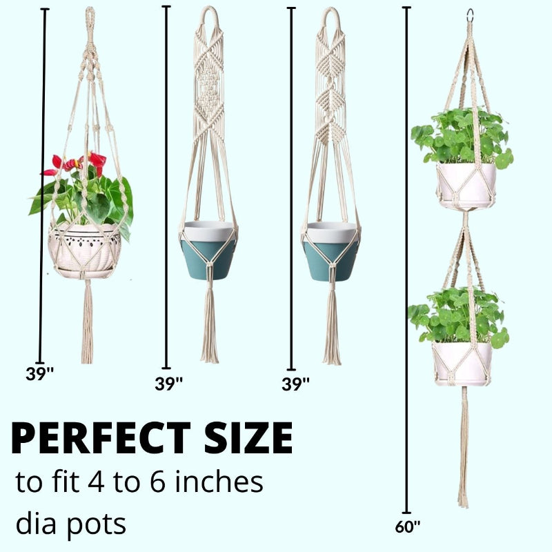 Dangling Crochet Pattern Plant Hanger | Set of 4 Default Title