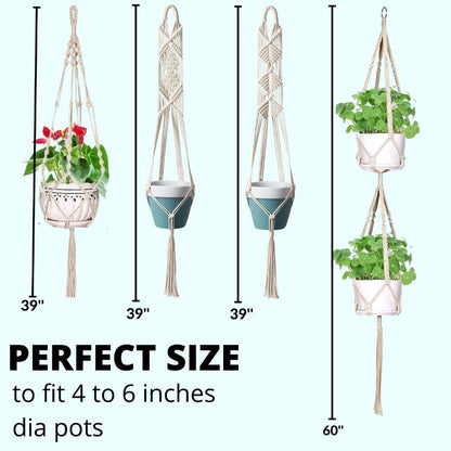 Dangling Crochet Pattern Plant Hanger | Set of 4 Default Title