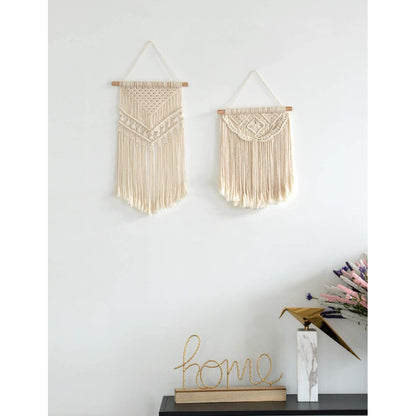 Macrame Wall Hanging with Tassels | Set of 2 - Dusaan