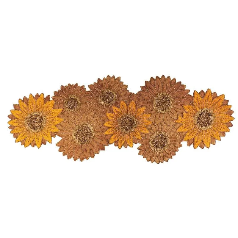 Sunflower Embroidered Table Runner for Floral Elegance | 35 x 13 inches