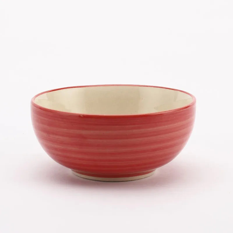 Ceramic Red Spiral Bowls | Set Of 4 Default Title