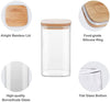 Glass Bamboo Lid Air Tight Jar | 700 ml | Set of 2