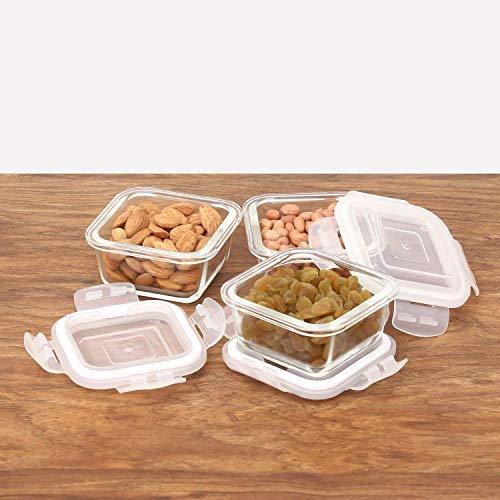Glass Mini Food Storage Air-Tight Container | 180 ml | Set of 3