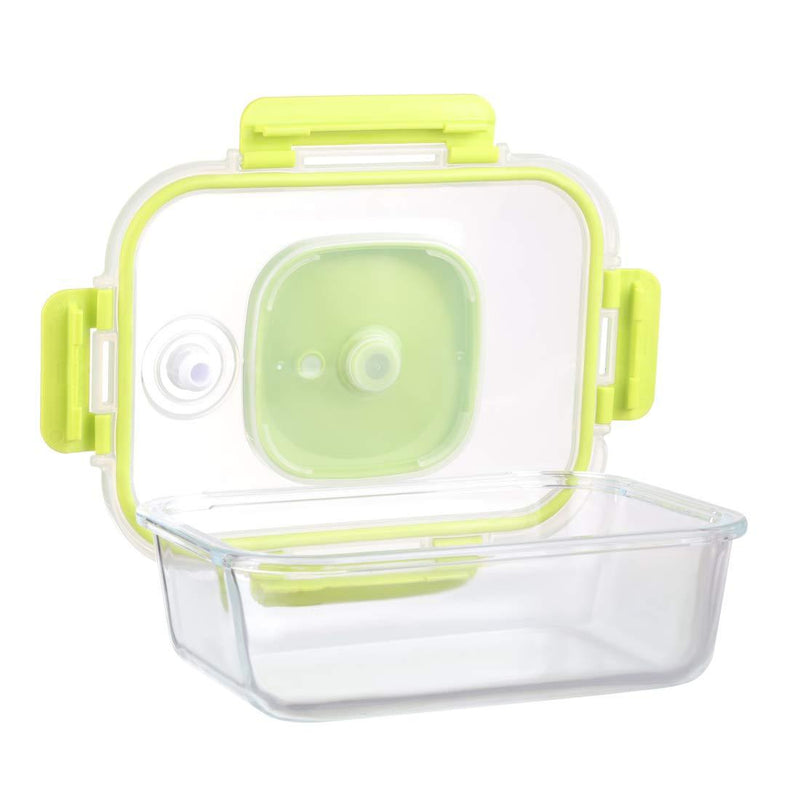 Femora Kitchen Containers dusaan Doosan dushan Dusan Dosan home & living Borosilicate Glass Rectangle Container with Vacuum Pump Lid