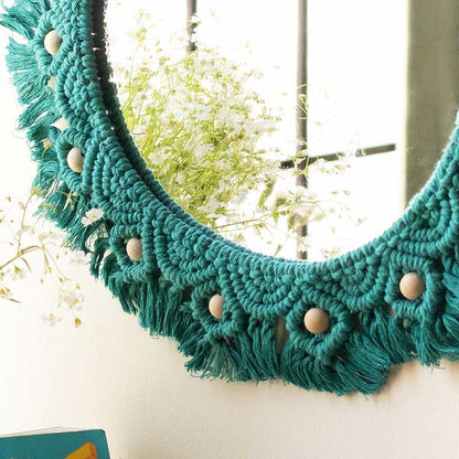 Boho Macrame Mirror | Multiple Colors Turquoise