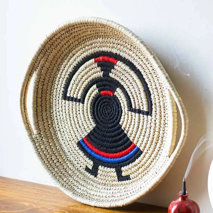 Tribal Dance Handmade Round Serving Tray Default Title