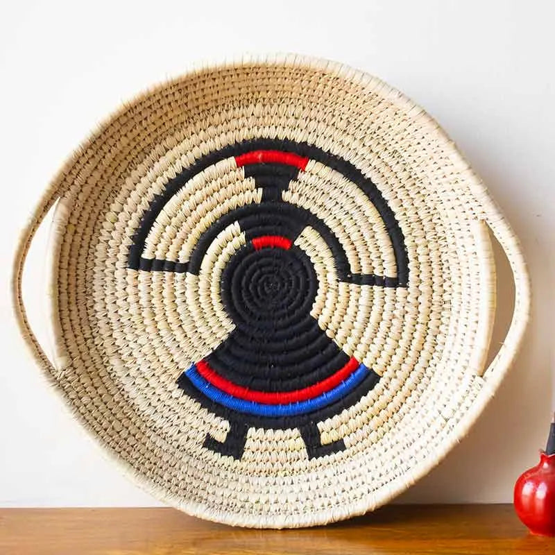 Tribal Dance Handmade Round Serving Tray Default Title