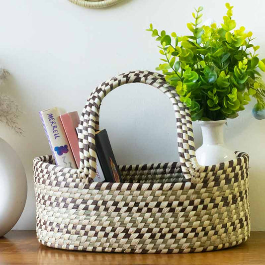 Handmade Hamper Natural Grass Basket | 10 x 7 Inches
