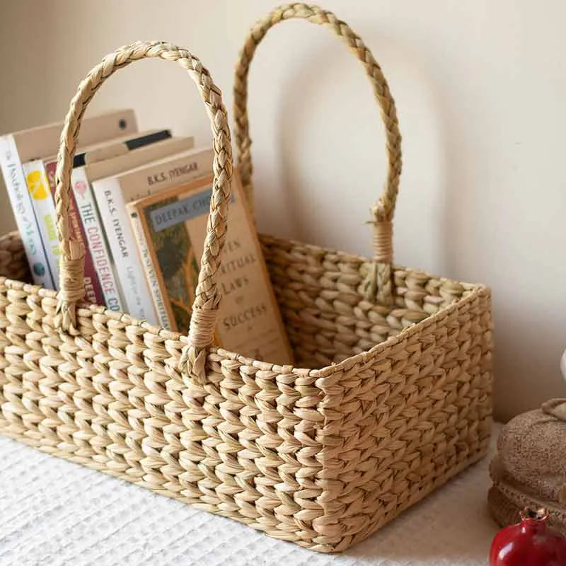 Kauna Grass Square Hamper Basket Default Title