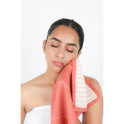 Aloevera Double Cloth Face Towels  | Set of 4 | 18x18 inches