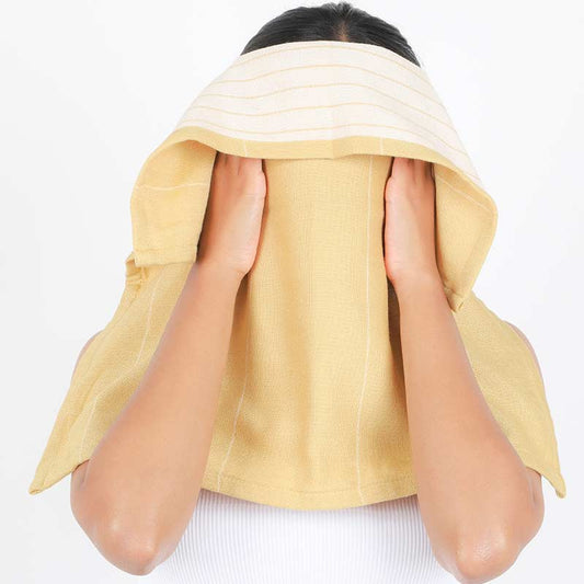 Aluvera Double Cloth Face Towel  | Set of 4 | Multiple Colors Sunset Gold