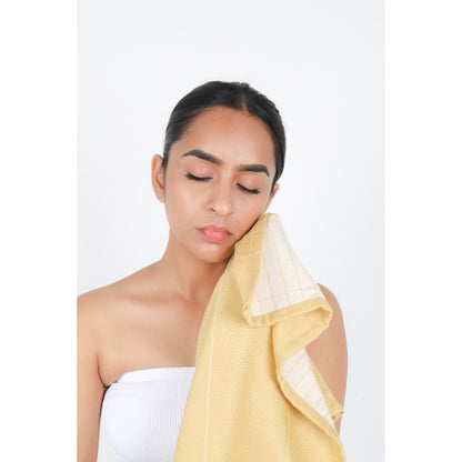 Aloevera Double Cloth Face Towels  | Set of 4 | 18x18 inches