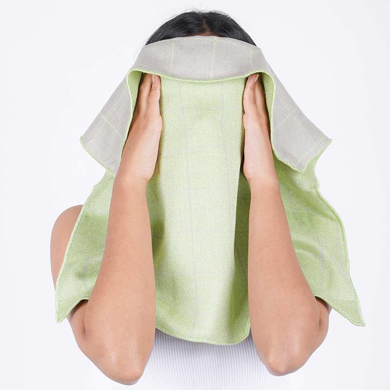 Musa Double Cloth Face Towel  | Set of 4 | Multiple Colors Candy Green / Oslo Grey