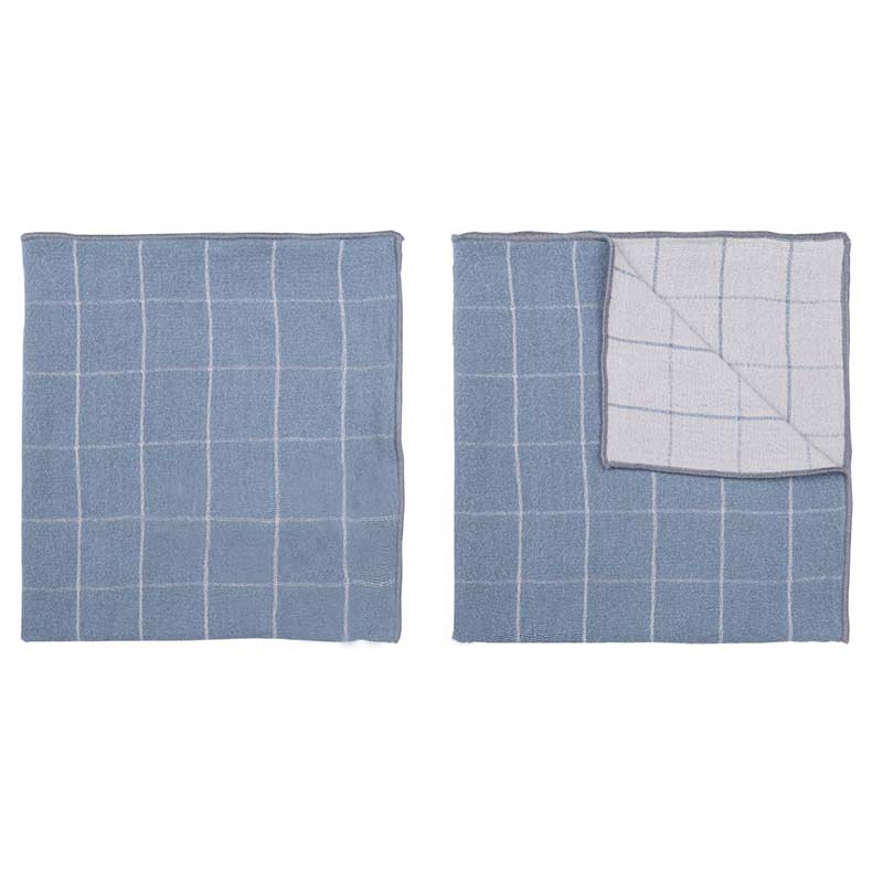 Musa Double Cloth Face Towel  | Set of 4 | Multiple Colors Mirage Blue / Ice Grey