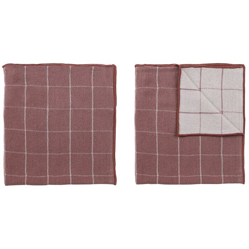 Musa Double Cloth Face Towel  | Set of 4 | Multiple Colors Mocha Brown / Oslo Grey