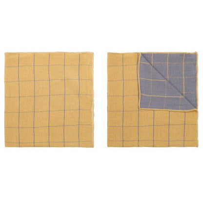 Musa Double Cloth Face Towel  | Set of 4 | Multiple Colors Golden Ochre / Frost Grey
