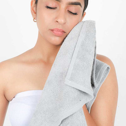 Bambusa Terry Face Towel  | Set of 4 | Multiple Colors Ice Grey