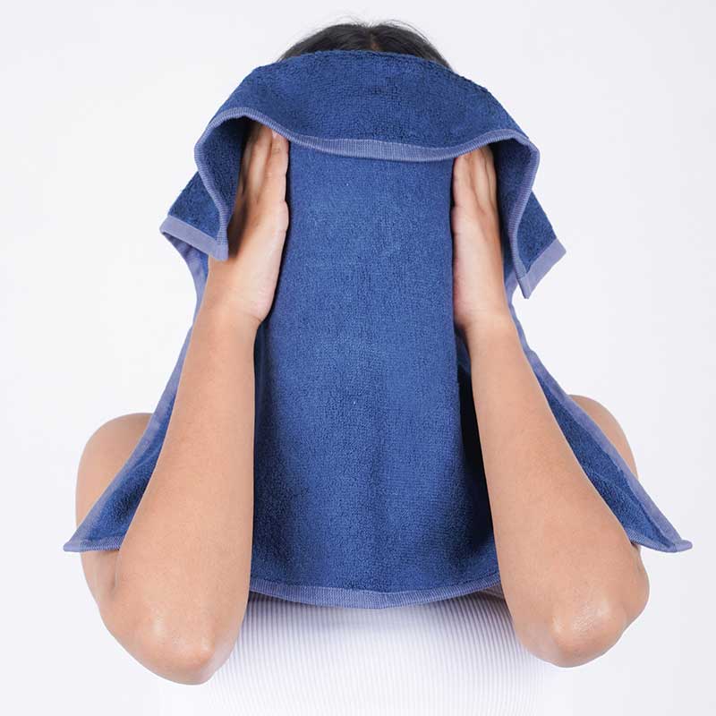 Musa Terry Face Towel  | Set of 4 | Multiple Colors French Blue