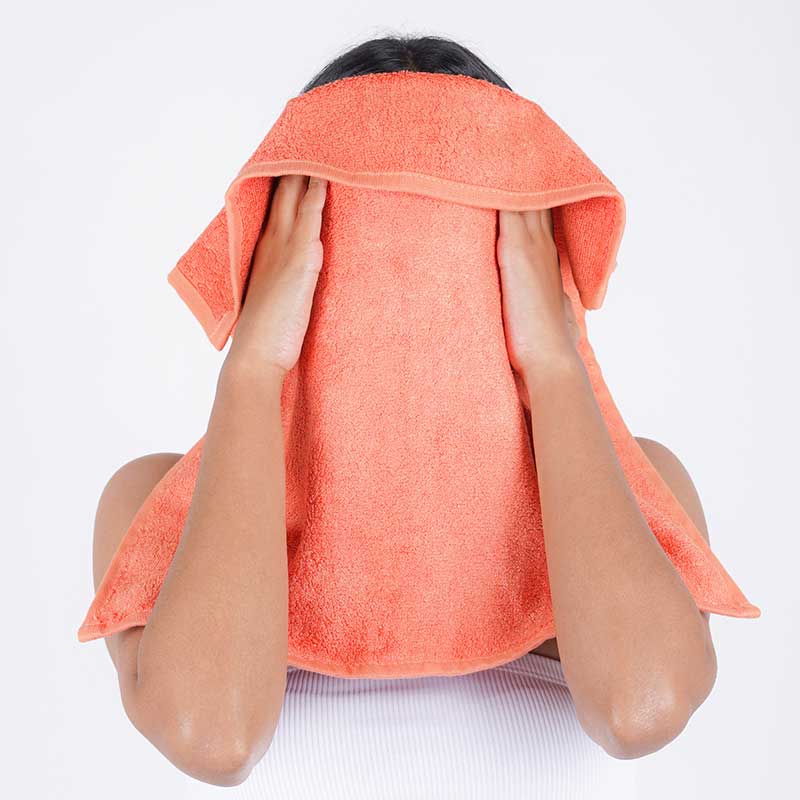 Musa Terry Face Towel  | Set of 4 | Multiple Colors Rustic Orange