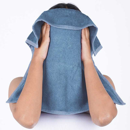 Musa Terry Face Towel  | Set of 4 | Multiple Colors Mirage Blue