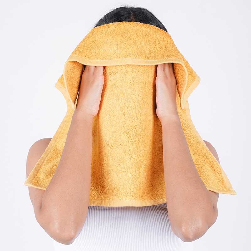 Musa Terry Face Towel  | Set of 4 | Multiple Colors Golden Ochre
