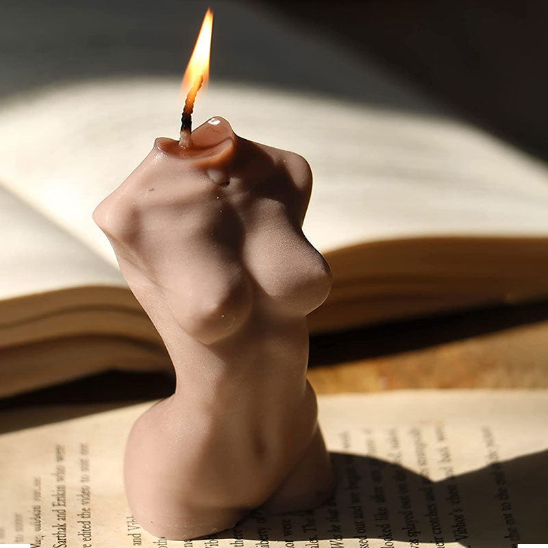 Female Torso Candle | Multiple Colors Brown