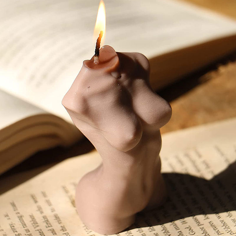 Female Torso Candle | Multiple Colors Brown