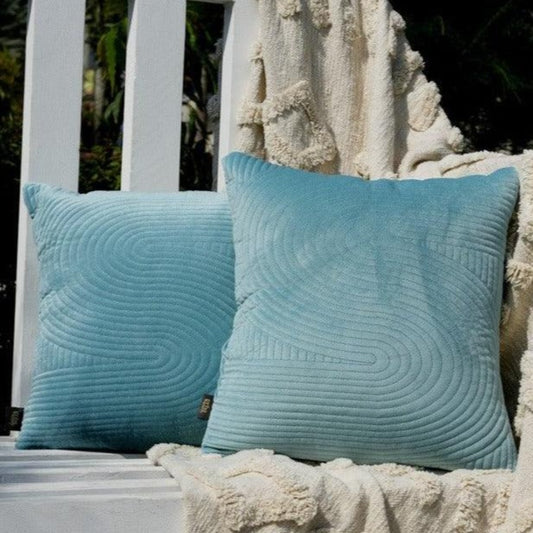 Swirlled Quilted Cushion Cover | Set of 2