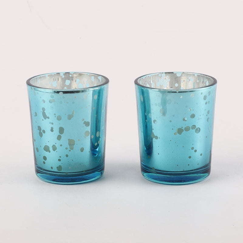 Coloured Chrome Glass Candle  | Set of 2 Default Title