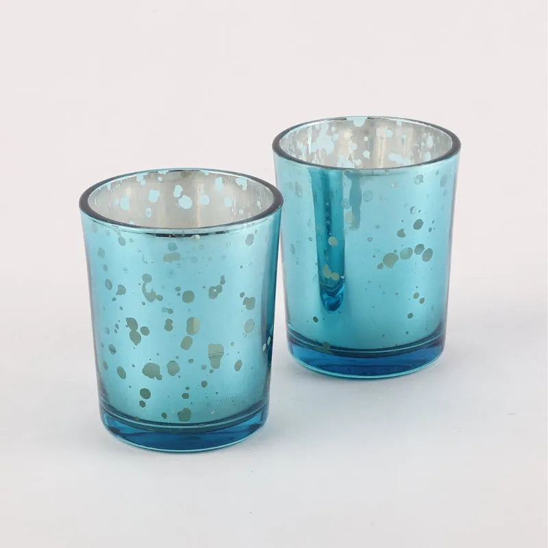 Coloured Chrome Glass Candle  | Set of 2 Default Title