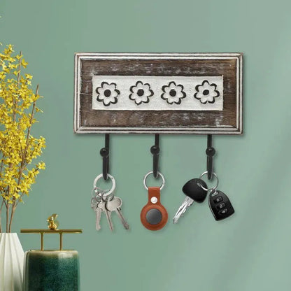 Floral 3 Hooks Key Holder