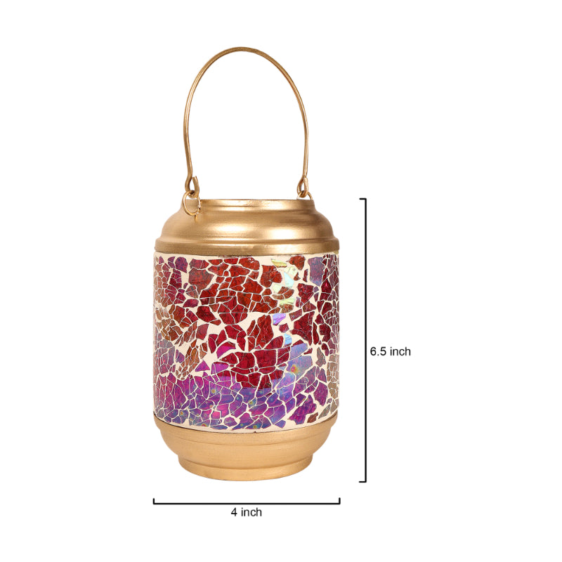 Gold & Red Mosaic Design Lantern Default Title