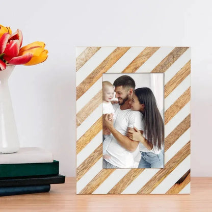 Striped Wooden Photo Frame