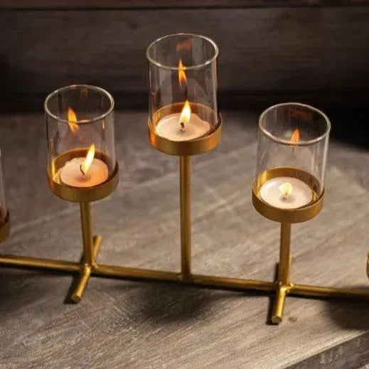 Horizontal Bar 5 Piece Tea Lights Stand