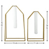 Geometrical Gold Test Tube Vase | Set of 2