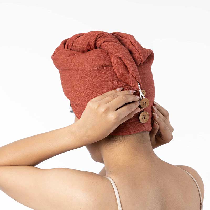 Musa Double Cloth Hair Towel | Multiple Colors Desert Rose
