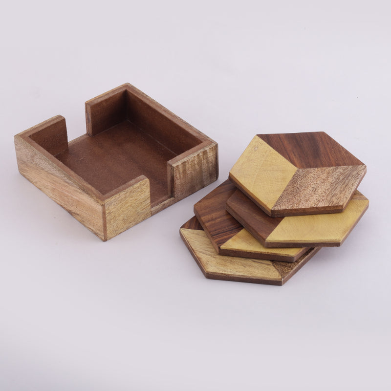 Wooden Hexa Coaster| Set Of 4 Default Title