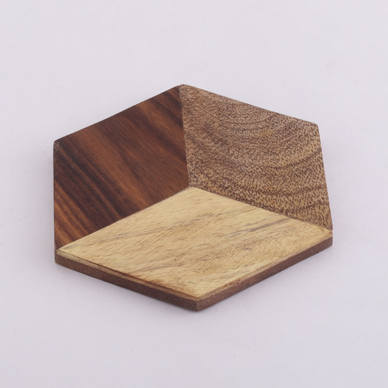 Wooden Hexa Coaster| Set Of 4 Default Title